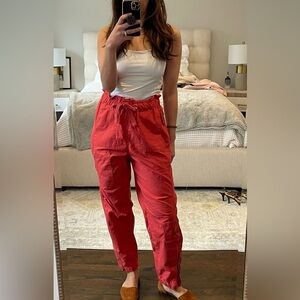 Free People Movement Red Cargo Pants
